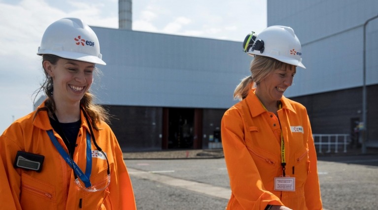Two female EDF engineers smiling