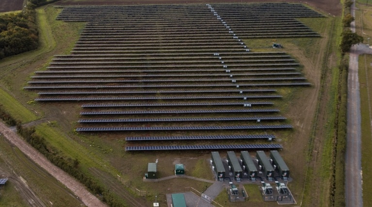 Solar and battery assets at the Clayhill solar farm.