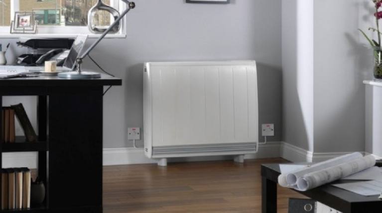 Night electric storage heater mouninstalled against a wall - EDF