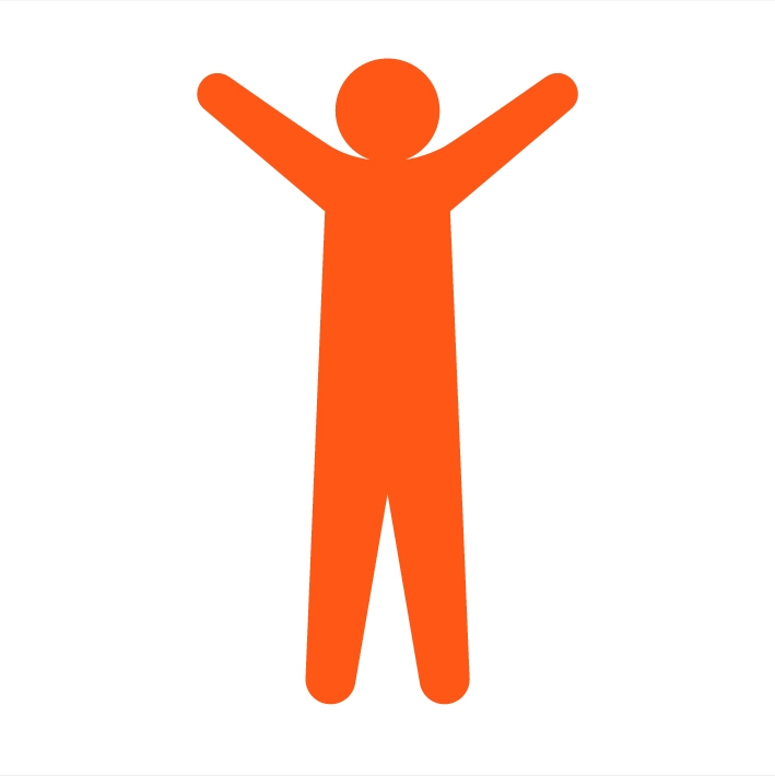 Peace of mind icon in orange