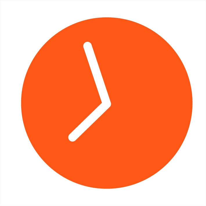 Clock icon in orange
