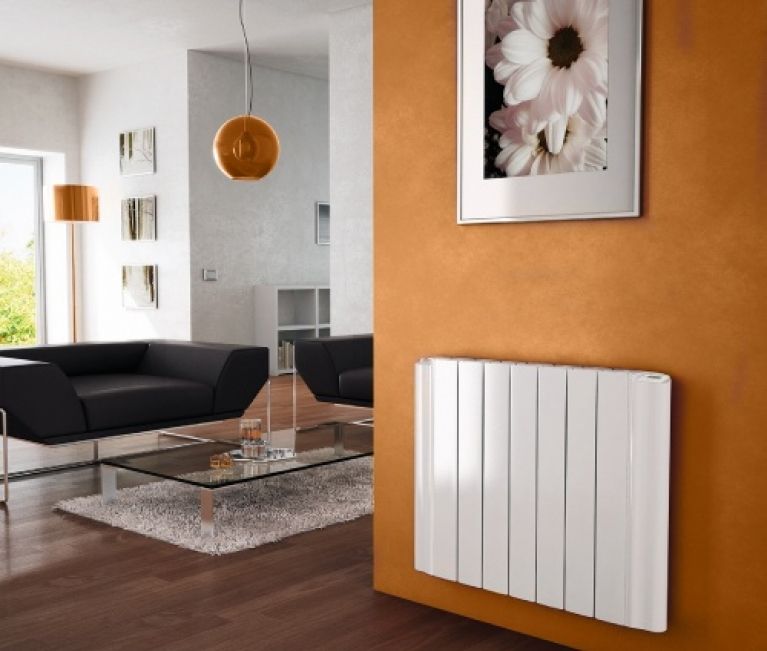 Electric heater on a wall